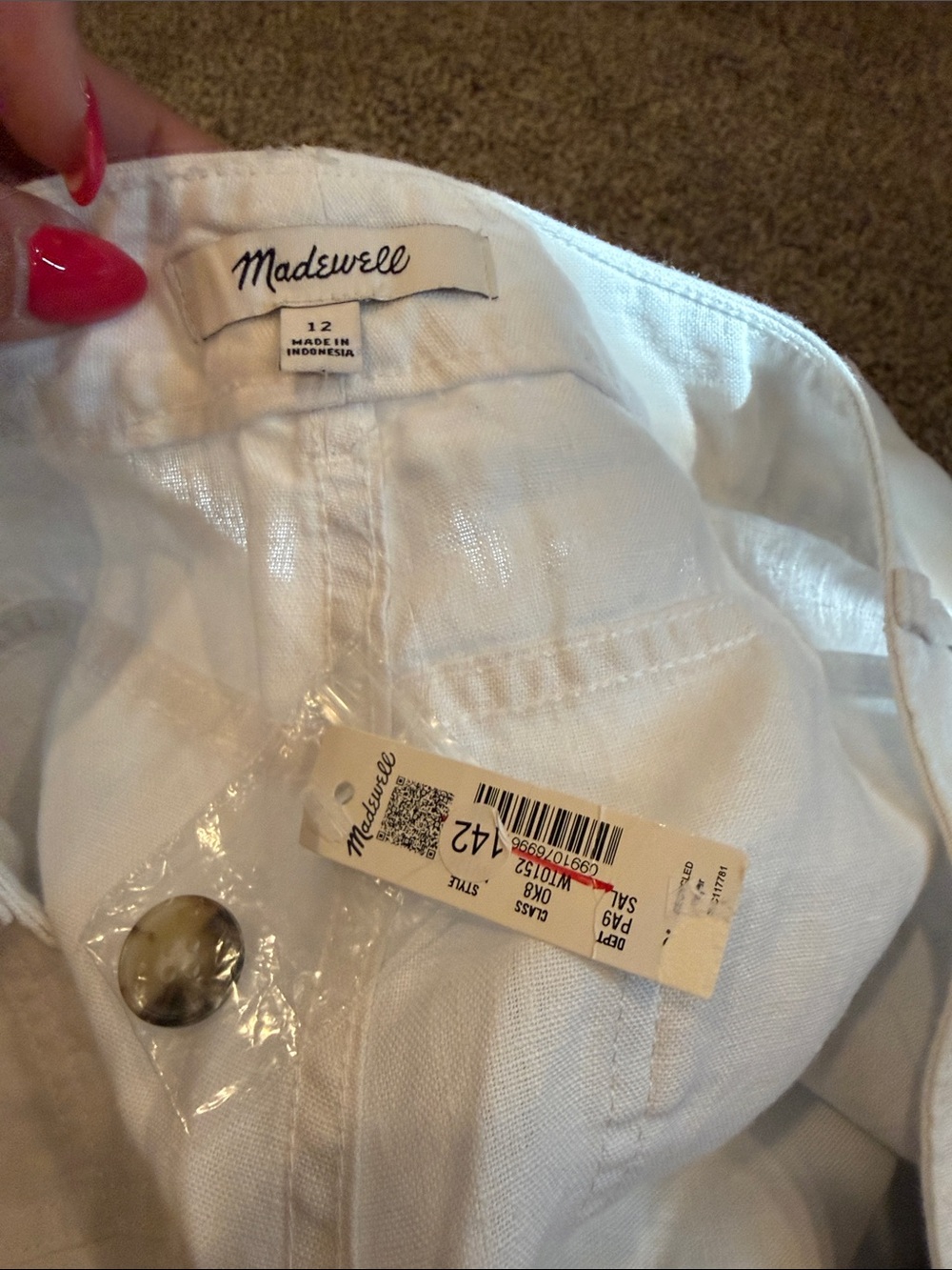 Madewell 100% linen Zoe Relaxed Wide Pant - Picture 2 of 2